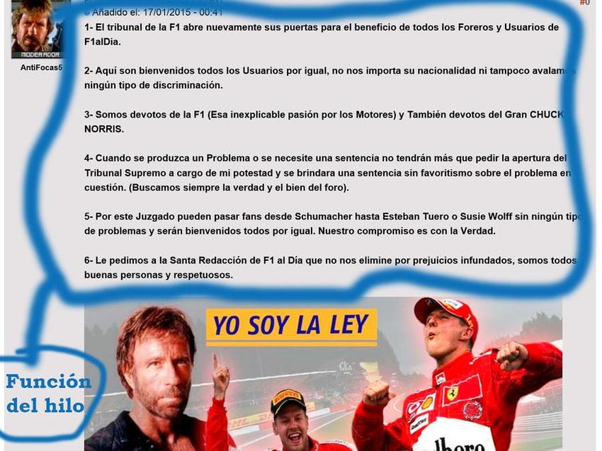 Re: El Tribunal de la F1 (YO SOY LA LEY)