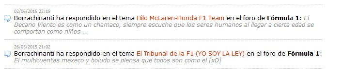 Re: Normas del foro de F1aldía