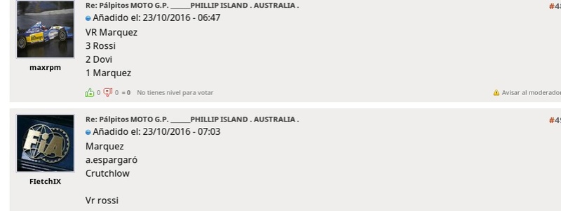 Re: Pálpitos MOTO G.P. _______PHILLIP ISLAND . AUSTRALIA .